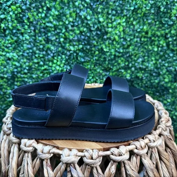 NIB Nisolo x Anthropologie go to flatform sandals in all black