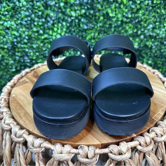 NIB Nisolo x Anthropologie go to flatform sandals in all black