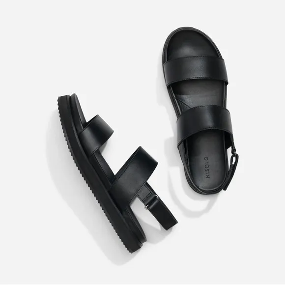 NIB Nisolo x Anthropologie go to flatform sandals in all black