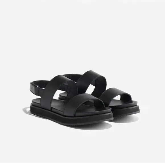 NIB Nisolo x Anthropologie go to flatform sandals in all black