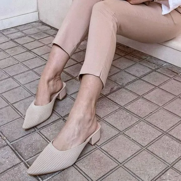 *NIB* Pointed Toe Mules with Low Heel