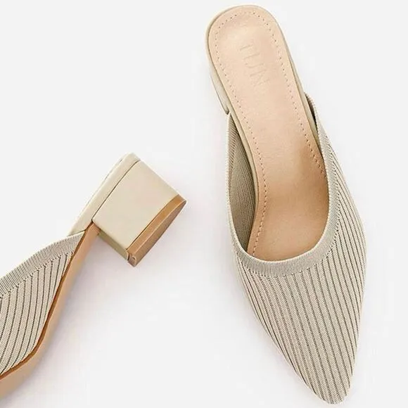 *NIB* Pointed Toe Mules with Low Heel
