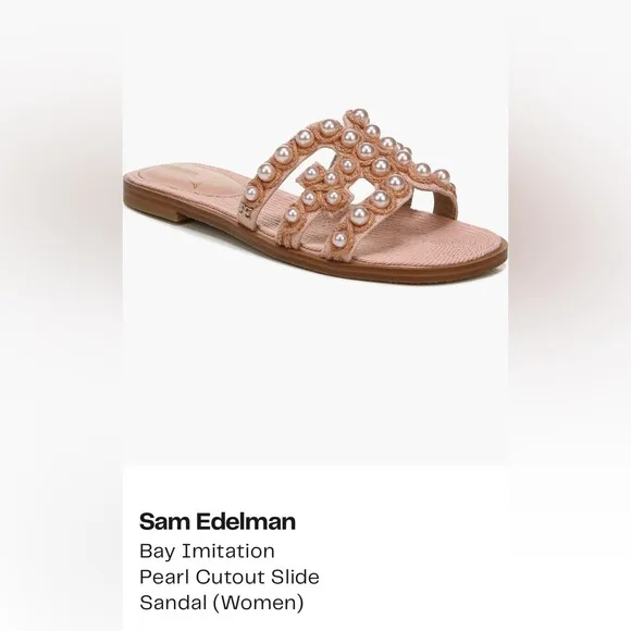 NIB Sam Edelman Pearl Bay Sandals, pale pink/rose color sz 8. Orig $140