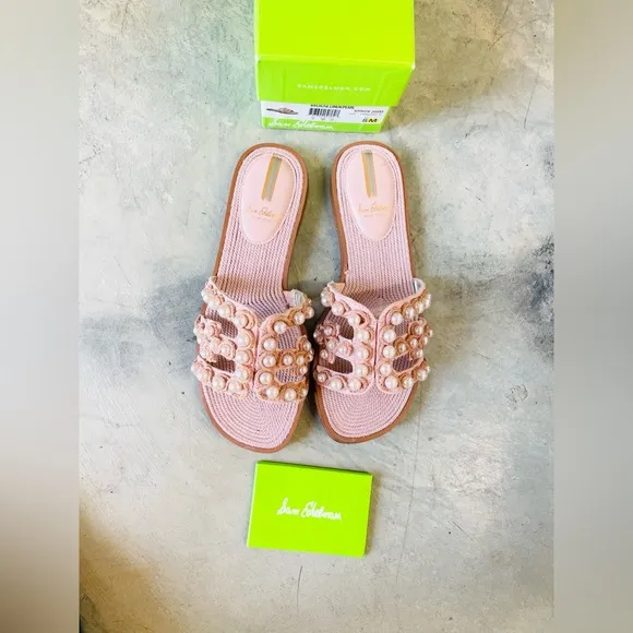 NIB Sam Edelman Pearl Bay Sandals, pale pink/rose color sz 8. Orig $140