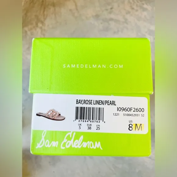 NIB Sam Edelman Pearl Bay Sandals, pale pink/rose color sz 8. Orig $140