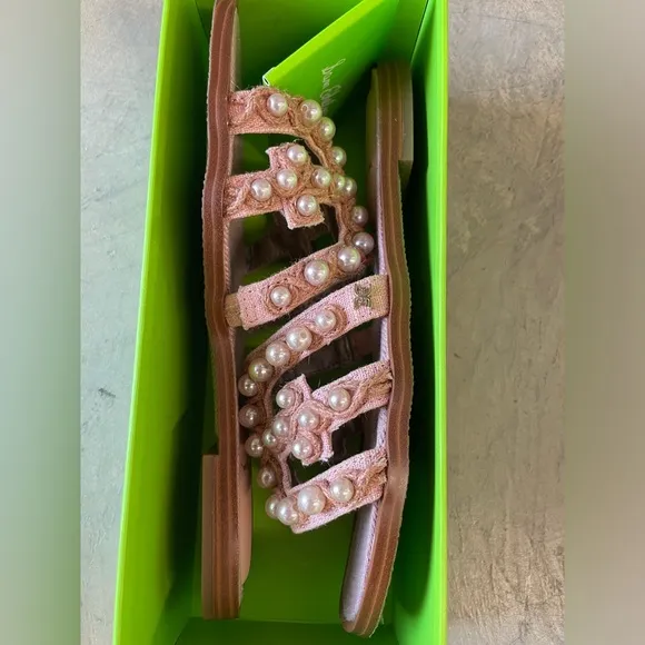 NIB Sam Edelman Pearl Bay Sandals, pale pink/rose color sz 8. Orig $140