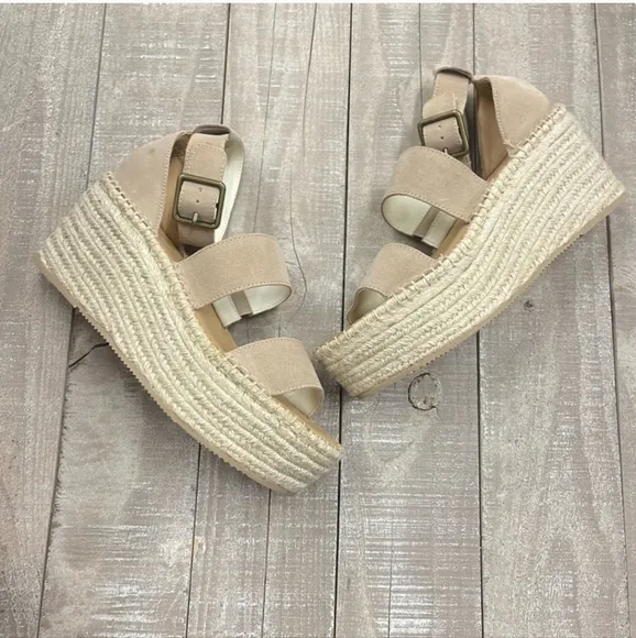 NIB Soludos Palma Platform Sandal in Blush Tan Size 9