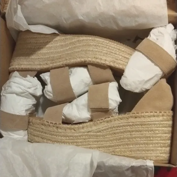 NIB Soludos Palma Platform Sandal in Blush Tan Size 9