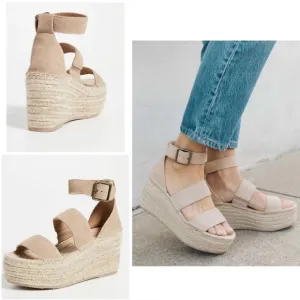 NIB Soludos Palma Platform Sandal in Blush Tan Size 9