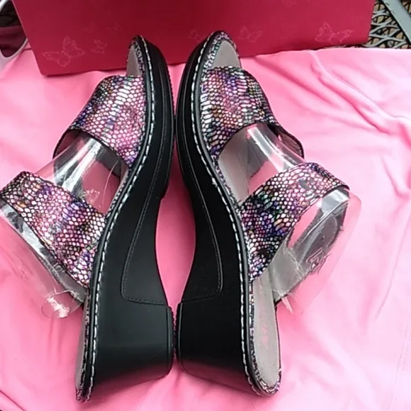 NIB Women's Alegria rainbow colors sandals size 41