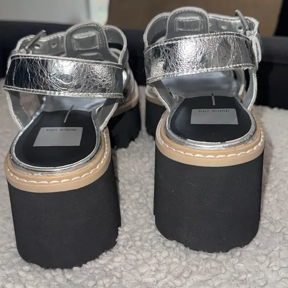 NIB women’s gorgeous dolce vita silver latice fisherman sandals, shoes, sz 8