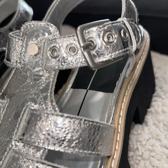 NIB women’s gorgeous dolce vita silver latice fisherman sandals, shoes, sz 8
