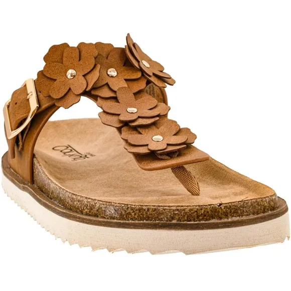 NIB!Corkeys Cognac/Brown “Bless her heart”sandals Women Size 8