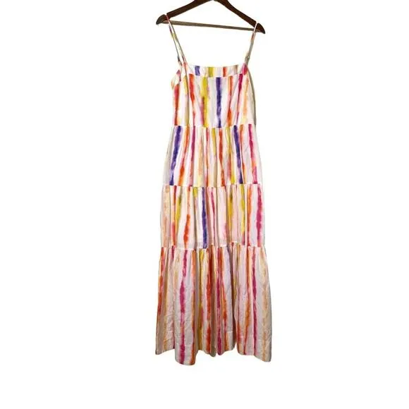 Nicholas Kerala Fully Lined Multi-Color Stripes Maxi Dress 0