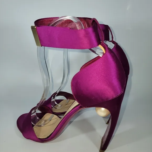 NICHOLAS KIRKWOOD Maeva Satin Sandals Pearl Heels Italy Resort Collection Sz 40