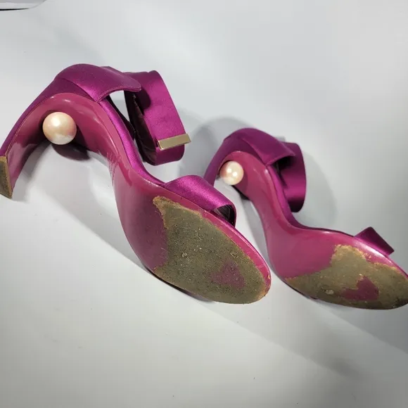 NICHOLAS KIRKWOOD Maeva Satin Sandals Pearl Heels Italy Resort Collection Sz 40
