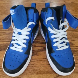 Nike Blue Black White Court Borough Mid High-Top Shoes Kicks Sneakers