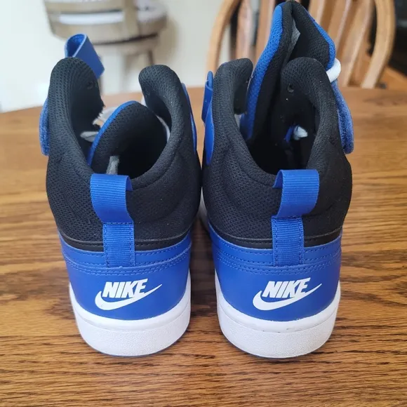 Nike Blue Black White Court Borough Mid High-Top Shoes Kicks Sneakers