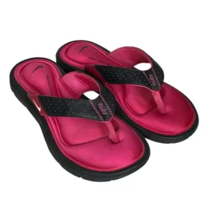Nike Comfort Thong Sandals Black Pink Cushioned Footbed Flip Flop Size 6