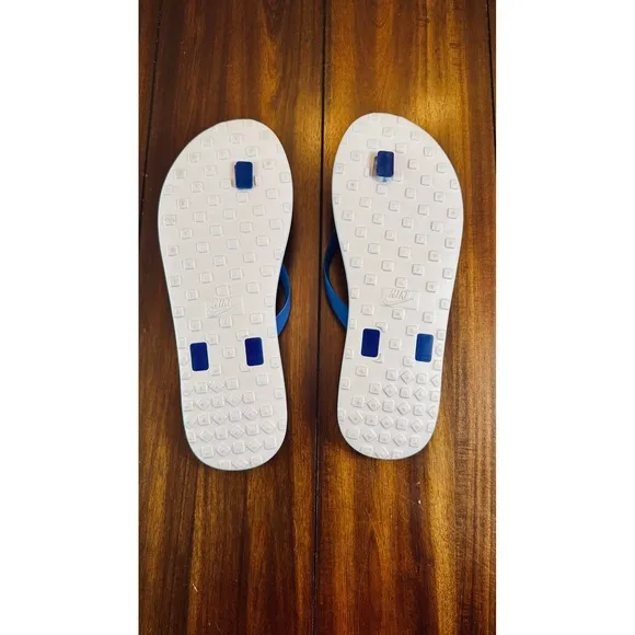 Nike Flip Flops Sandals Comfort Slides  Blue Black Mens Size Large M -13