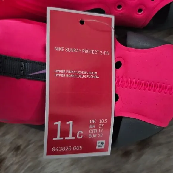 NIKE Sunray Protect 2 Girls Water Ready Sandal in Pink &amp; Grey NEW