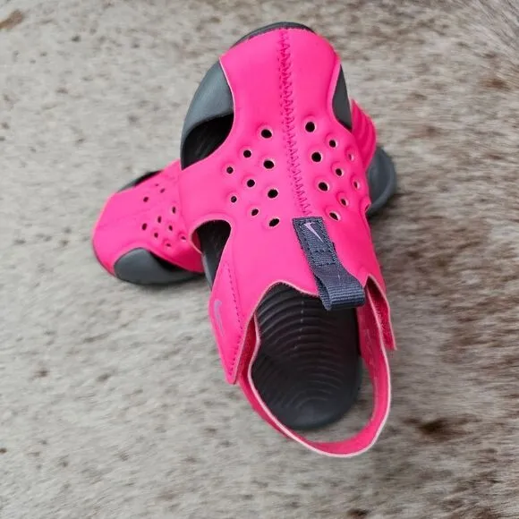 NIKE Sunray Protect 2 Girls Water Ready Sandal in Pink &amp; Grey NEW