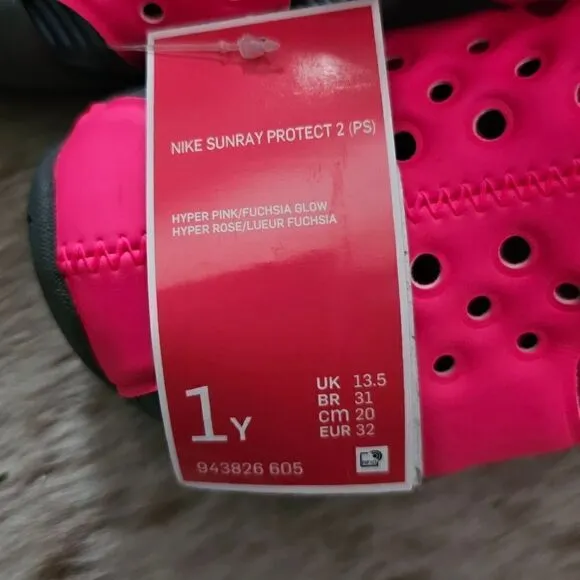 NIKE Sunray Protect 2 Girls Water Ready Sandal in Pink &amp; Grey NEW