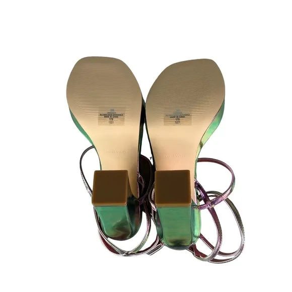 NINE WEST BENZ Iridescent Dress Platform Sandals