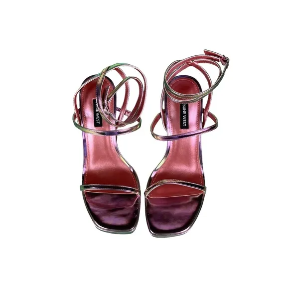 NINE WEST BENZ Iridescent Dress Platform Sandals