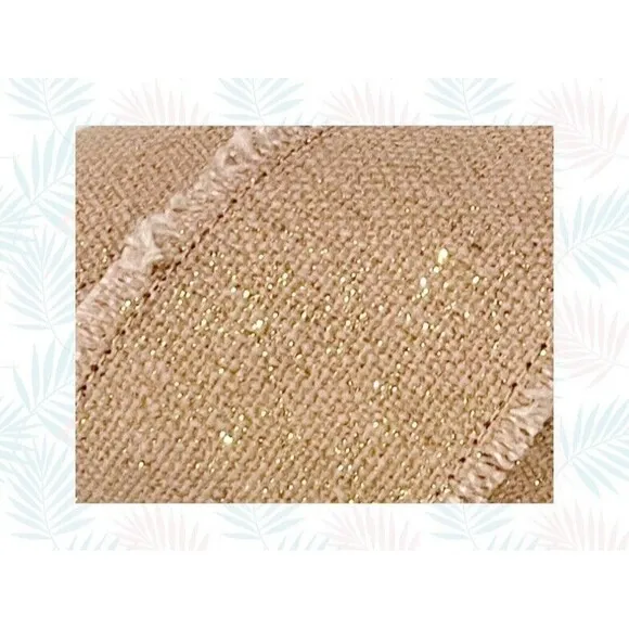 Nine West Espadrille Sandals Criss-Cross Band Blush/Khaki Gold Sparkles  9.5 NWT