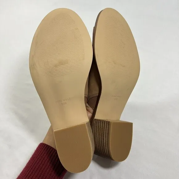 Nine West Rahima Mule Block  Heels Women’s Brown Sandals Size 9.5 M