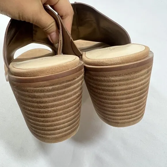 Nine West Rahima Mule Block  Heels Women’s Brown Sandals Size 9.5 M