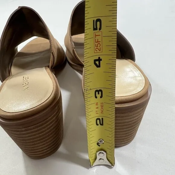 Nine West Rahima Mule Block  Heels Women’s Brown Sandals Size 9.5 M