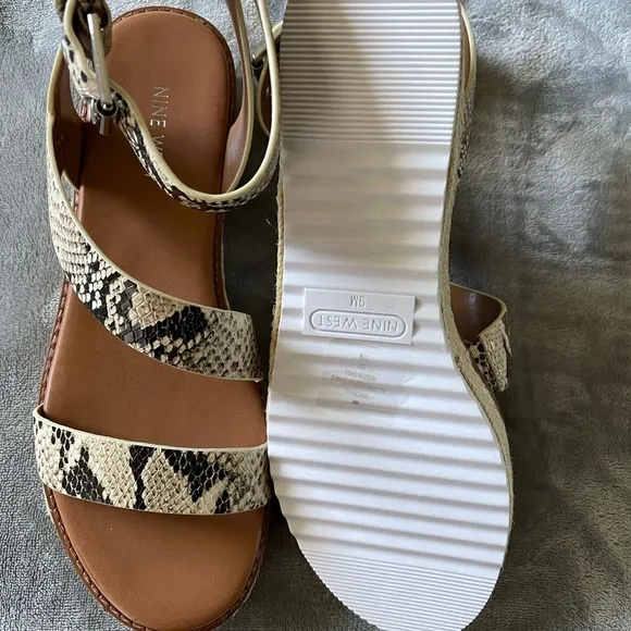 Nine West snake print wedge espadrille sandals