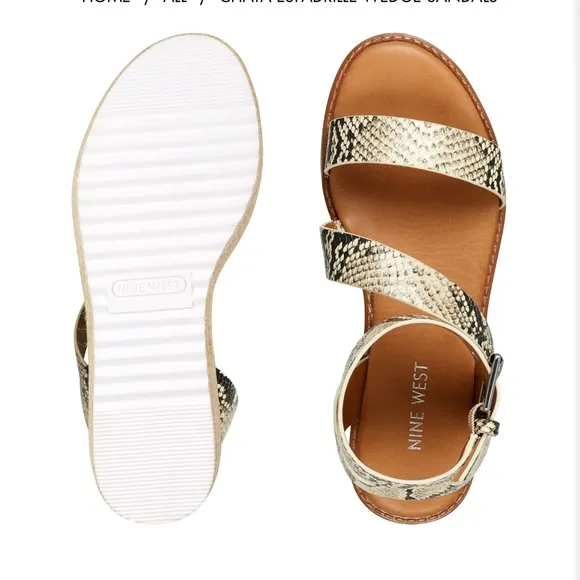 Nine West snake print wedge espadrille sandals