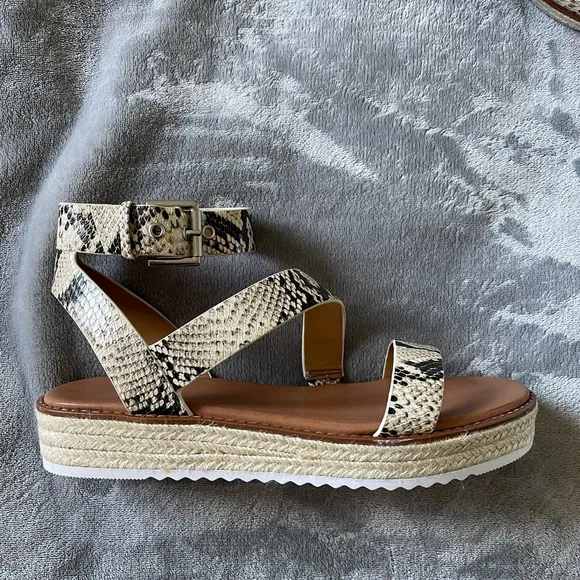 Nine West snake print wedge espadrille sandals