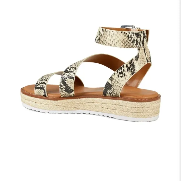 Nine West snake print wedge espadrille sandals
