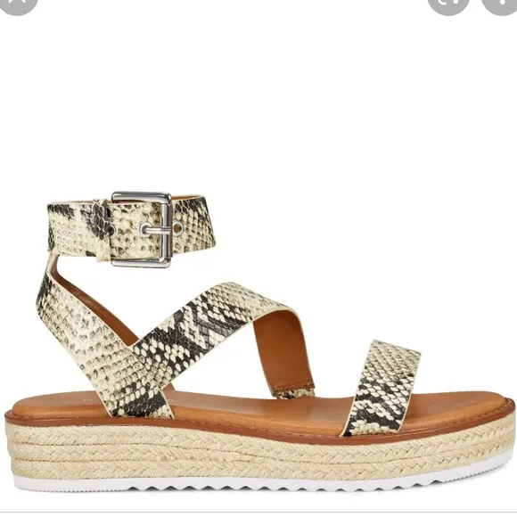 Nine West snake print wedge espadrille sandals