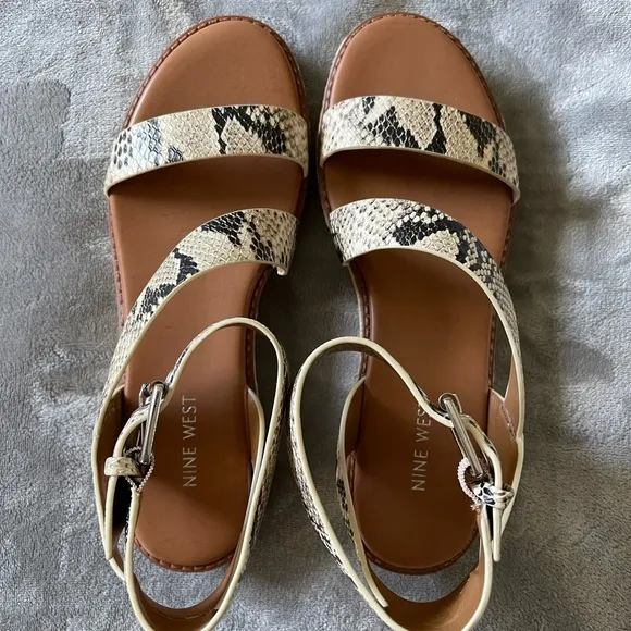 Nine West snake print wedge espadrille sandals