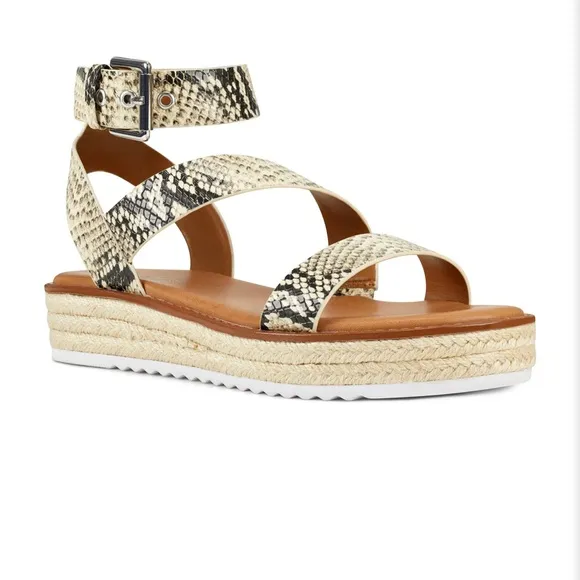 Nine West snake print wedge espadrille sandals