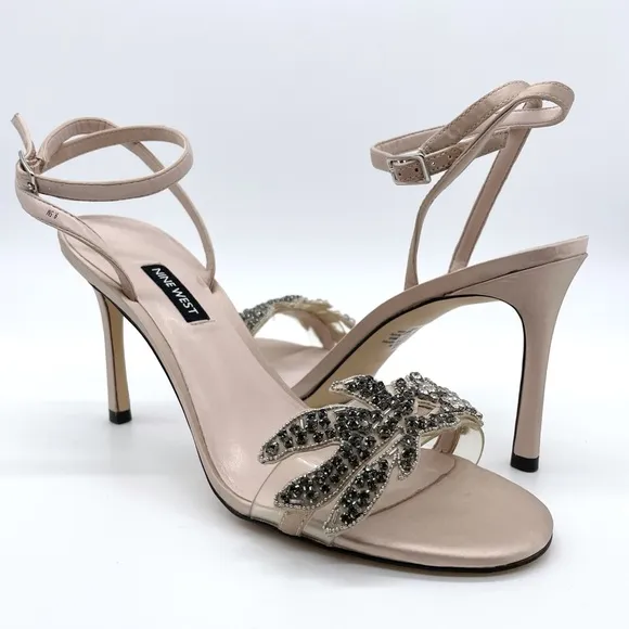 Nine West Women JaimeLee Embellished Nude Sandals