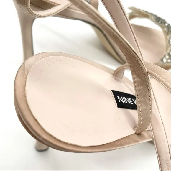 Nine West Women JaimeLee Embellished Nude Sandals