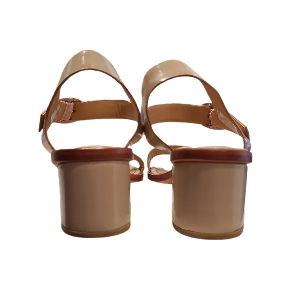 NO. 6 | Palermo Nude Patent Leather Sandals in Size US 7