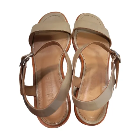 NO. 6 | Palermo Nude Patent Leather Sandals in Size US 7