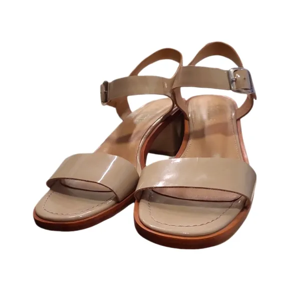 NO. 6 | Palermo Nude Patent Leather Sandals in Size US 7