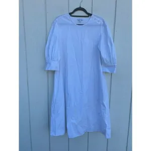 Nordstrom Mini Dress, White, Shift, Puff Short Sleeve, Button Detail, Sz S
