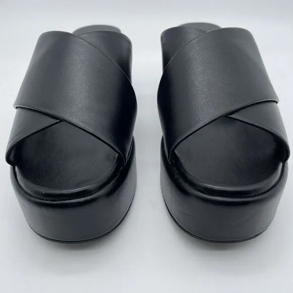 Nordstrom Rack Caleigh Crossover Slide / Sandals Women's 9M Black Platform