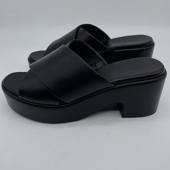 Nordstrom Rack Caleigh Crossover Slide / Sandals Women's 9M Black Platform