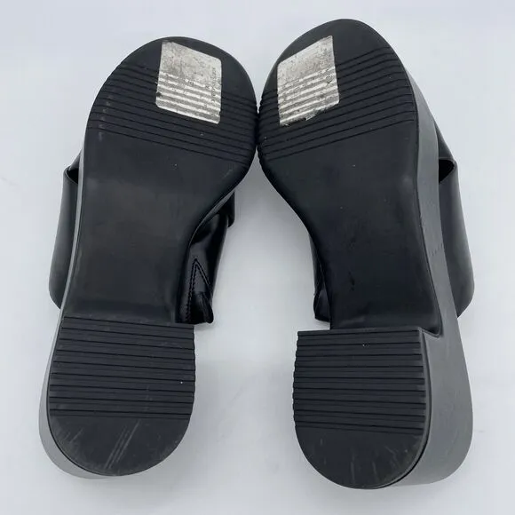 Nordstrom Rack Caleigh Crossover Slide / Sandals Women's 9M Black Platform