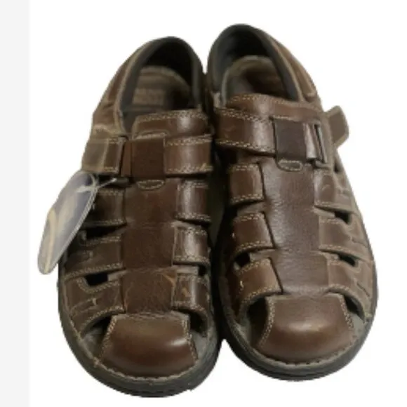 Nunn Bush Leather Sandal Fisherman Men's Size 8M Closed Toe Adjustable Cushioned